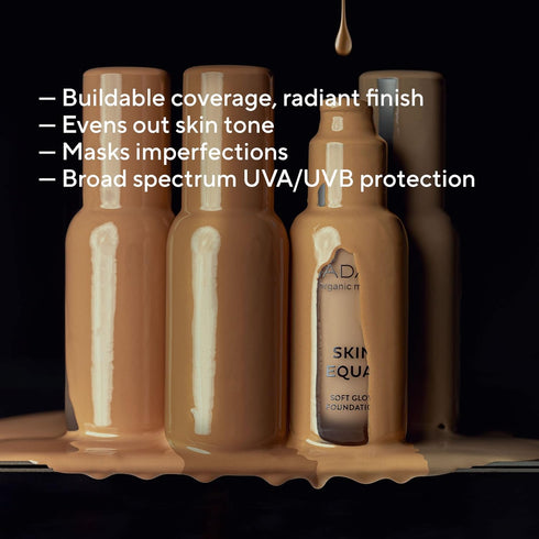 MÁDARA Organic Skincare Skin Equal Soft Glow Foundation SPF15, PORCELAIN IVORY 10-30ml, Vegan, Buildable Medium Coverage