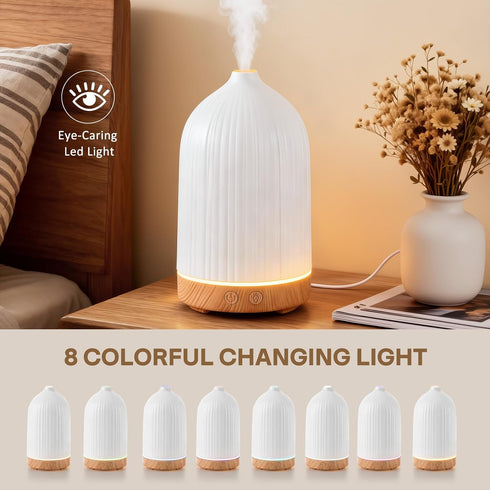 Specvoko 100ML 8-Color Essential Oil Diffuser, Ultrasonic Cool Mist Aromatherapy Diffuser with Timer & LED Light