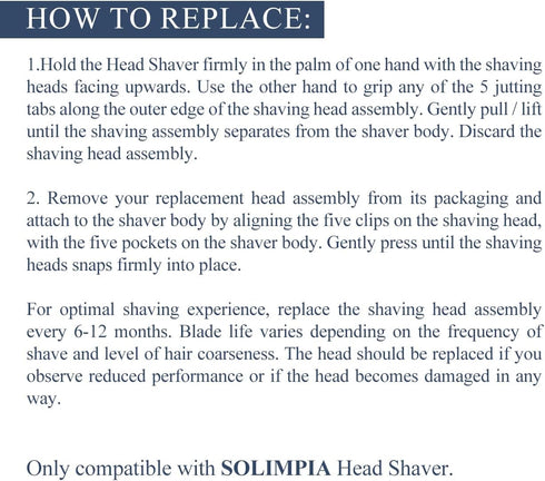 SOLIMPIA Magnetic Shaving Head, Replacement Head Only for Shaving Products
