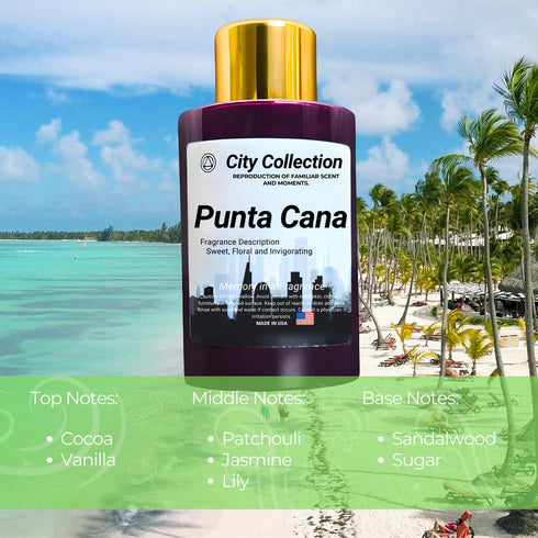 Mystic Romance Punta Cana Aroma Oil Blend Plastic Purple Bottle 120ml, City Collection, Diffuser Aroma Oil Blends, Waterless Diffuser Oil, Made in USA (120ml, Punta Cana)