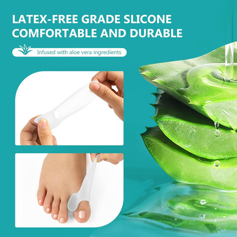Bunion Cushion Protector, 10 Pack Aloe Vera Infused Bunion Corrector with Separator, Gel Shield for Foot Pain Relief