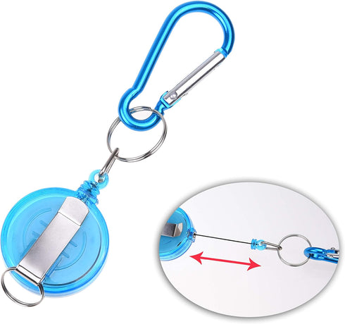 Kare & Kind 4x 4x 1x 50 ML Clear Portable Travel Bottles - Empty Containers, Carabiner/Retractable Lanyard, Sticker