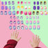 SIUSIO 120 Pcs 5 Pack Children Acrylic Fake Nails Press on Pre-glue Full Cover Glitter Gradient Color Rainbow Kits
