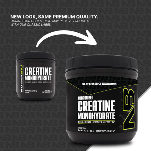 NutraBio Pure Creatine Monohydrate Powder Supplement - Unflavored, 150 g, Supports Bulk Muscle Energy