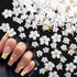 Nail Charms, 1000Pcs 3D Flower Design, White Acrylic, Metal, Pearl, Mixed Sizes for Women Nail Decorations