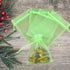 100Pcs Organza Bags, 4x6 Inch Sheer Drawstring Gift Bags, Light Green Organza Jewelry Pouches for Wedding Party Favor