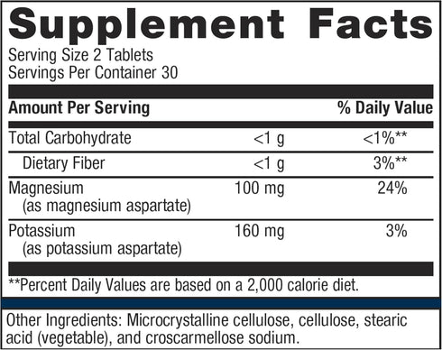 Metagenics Mg/K Aspartate - with Potassium & Magnesium Aspartate - Electrolyte Supplement* - Mineral Magnesium - Highly Absorbable - Non-GMO - Gluten-Free - Vegetarian - 60 Tablets