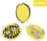 3Pack Lemon Dish Sponges, Fun Fruit Design, Natural & Biodegradable, Odor Resistant & Non-Scratch