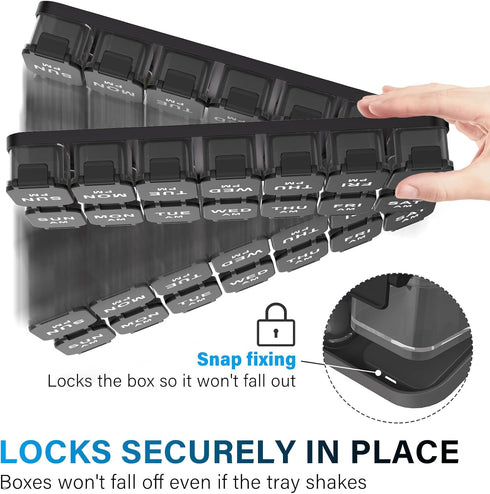 Toollygozz 2 7 Extra Large Weekly Pill Organizer - Waterproof Pill Box Times a Day, Day Am Pm Medicine Pill Organizer