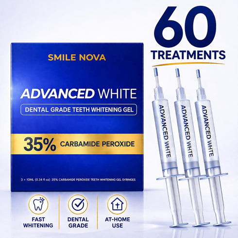 Pack 60 35% 310 mL Advanced White Teeth Whitening Gel Refill Treatments | Carbamide Peroxide Professional Dental-Grade
