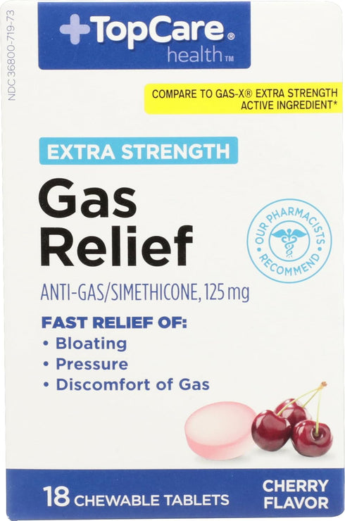 Topcare ,XS Gas Relief Cherry, 18 Count