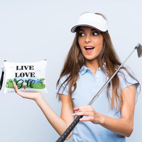 Skylety 9 Pieces Golf Gift Cosmetic Bags - Golf Makeup Pouch Organizer Case for Golfer Team Ladies