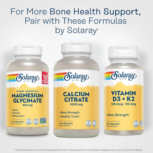 Solaray Calcium Citrate 1000mg, Chelated Calcium Supplement for Bone Strength, 60 Servings, 240 VegCaps