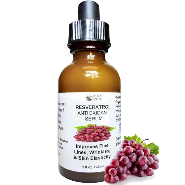 Resveratrol Skin Serum, Antioxidant Anti-Aging Factor for Fine Lines, Wrinkles & Skin Elasticity