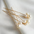 SWEETV Bridal Hair Pins, 3Pcs Pearl Bobby Pins Wedding Accessories for Women and Girls