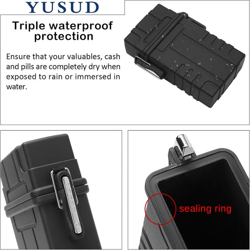 YUSUD Large Waterproof Cigarette Case with Lighter, Holds 20pcs 84mm King Size, Outdoor Travel Accessories