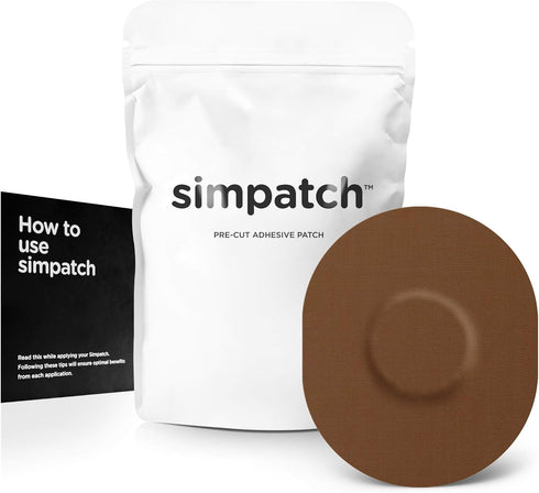 SIMPATCH Universal Adhesive Patch (25-Pack), Waterproof Adhesive CGM Patches (Brown)