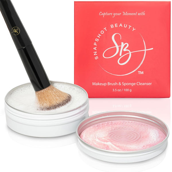 Professional Makeup Brush Cleaner Set - 3.5 oz Vegan & Cruelty Free Cleanser with Pink Silicone Brush Cleaner Mat