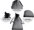 50 Pcs 5x7 Gifts Wrap Bags, Black Organza Sheer Fabric Drawstring Mesh Bags for Baby Shower, Anniversary