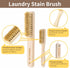 MOIKKA-GC Set Wood Laundry Stain Brush (Large + Small) with Boar Bristles Tough Stain Remover for Delicates, Cotton