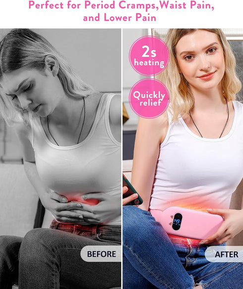 Portable Heating Pad for Period Cramps: FSA HSA Eligible Cordless Menstrual Heating Pad with 6 Heat Levels