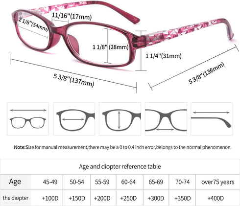 IVNUOYI 6 Pack Reading Glasses Blue Light Blocking, Fashion Ladies Spring Hinge Readers with Anti Glare UV