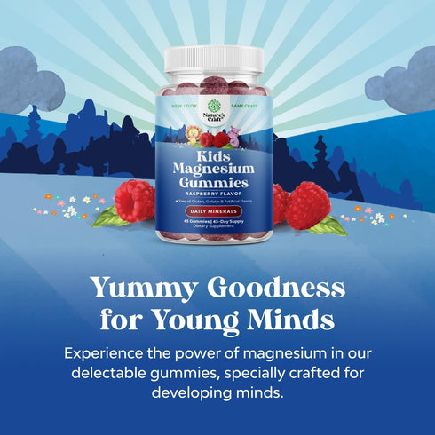 Relaxing Calm Magnesium Gummies for Kids, 85mg per Serving, Great Tasting Kids Magnesium Gummies for Daily Wellness