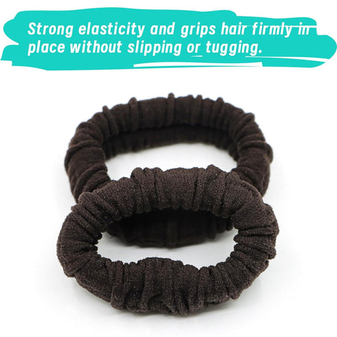No Damage Soft Polyester Hair Ties, No Tug Scrunchies Hair Bands with Strong Elasticity