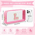 Personalized Initial Letter Clear Makeup Bag,Preppy Small Nylon&PVC Cosmetic Zipper Bag with Chenille Letter,Portable Beach Travel Skincare Toiletry Bag,Trendy Monogram Gift for Teen Girls Women,L