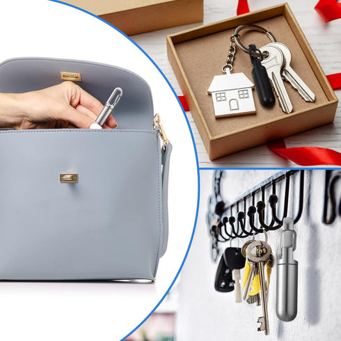 2 Pcs Keychain Pill Holder: Waterproof Small Pocket Metal Mini Travel Pill Case Organizer for Outdoor Travel Camping,