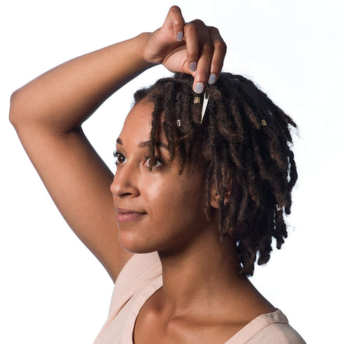 NAYOO Interlock Tool for Locs, EasyLoc Hair Tool for Dreadlocks, 5 Piece Silver Hair Locking Tool