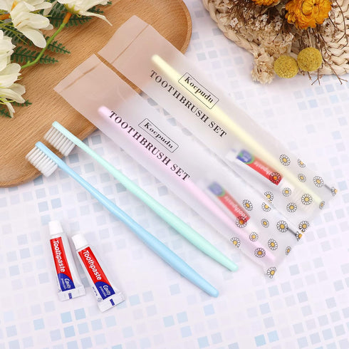 Disposable Toothbrush Bulk, Delicate Toothbrush in 4 Colors, Individually Packaged, 120 Pieces for Hotel, Home, Travel