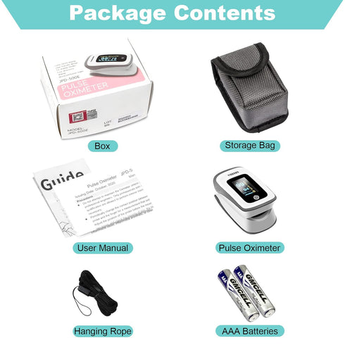 Fingertip Pulse Oximeter, Blood Oxygen Saturation Monitor with OLED Screen, Heart Rate and Fast Spo2 Reading