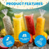 Treats,100-Count, 1-Pack De Mi Pais Topogigios Ice Cream Bags; Perfect for Bolis, Popsicles, and Ice Storage, Durable