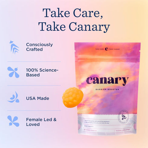 Canary Barrier Booster Vitamin A, D, & K Immune Support Gummy - Vegan Berry Banana Flavor, 60 Gummies
