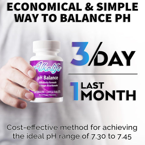 Alkalife pH Balance Pills, Patented Alkaline Sodium & Potassium Supplement, 90 Tablets