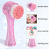 Face Brush 2 in 1, Facial Cleansing Exfoliating Brush with Ultra Fine Soft Bristles for Pore Deep Cleansing Silicone Double Side Face Wash Scrub Brush for Skin Care, Ice Flower Pink