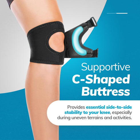 BraceAbility Plus Size Patellar Tracking Short Knee Brace - XXXL Support Sleeve for Post Kneecap Dislocation