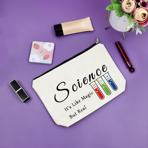Science Gifts for Women - Makeup Bag for Science Teacher, Scientist Graduation Gift, Travel Pouch