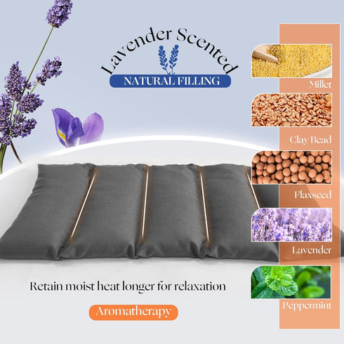 Heating Pad Microwavable with Washable Cover 13x7 Lavender Hot Packs for Pain Relief and Heat Therapy