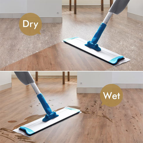 DrDirt Disposable Microfiber Mop Pads - 15 Sheets/Roll, 16.5 x 4.7 Inches, Replacement Refills for Flat Mops