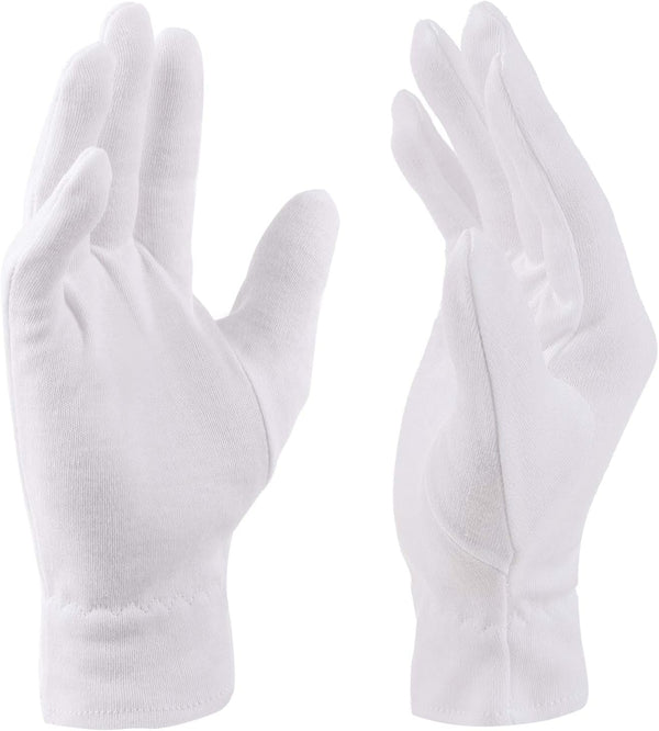 Selizo Moisturizing Gloves for Dry Hands Overnight, 3 Pairs 100% White Cotton Spa Gloves for Eczema, Women