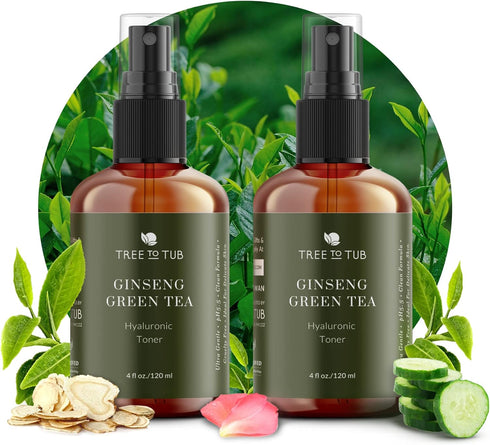 Tree To Tub Hydrating Facial Toner Spray for Dry & Sensitive Skin, Alcohol-Free with Witch Hazel & Rose Water