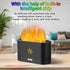 Flame Diffuser Humidifier with Fire Flame Effect, 180ml Aroma Humidifier, Auto Off, 2 Modes, Black for Home, Office,