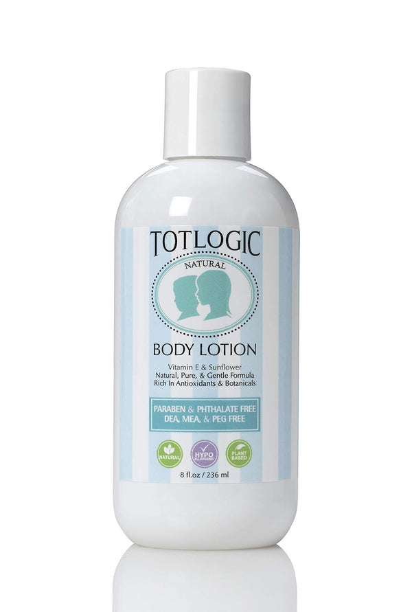 TotLogic Kids and Baby Safe Gentle Body Lotion - 8 oz Original - Plant Based Formula with Essential Oils