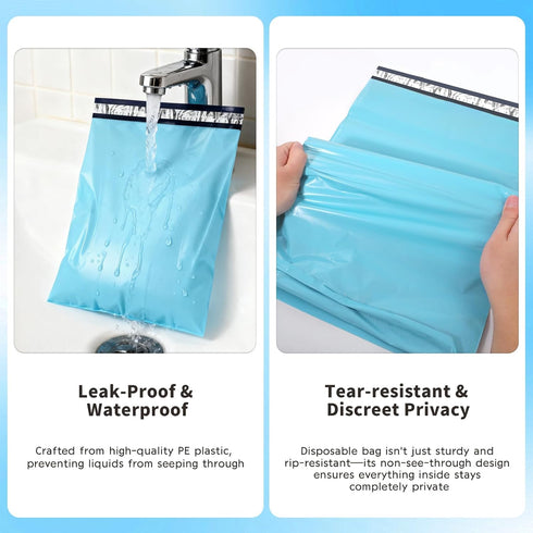 PHOGARY 100Pcs 11.8 17.3 Inch Adult Diaper Disposal Bags Disposable | Odor Lock, Leak-Proof & Tear-Resistant | Large x