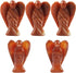 mookaitedecor Set of 5 Carnelian Crystal Angel Figurines, 1.5 inch Mini Guardian Angel Statues