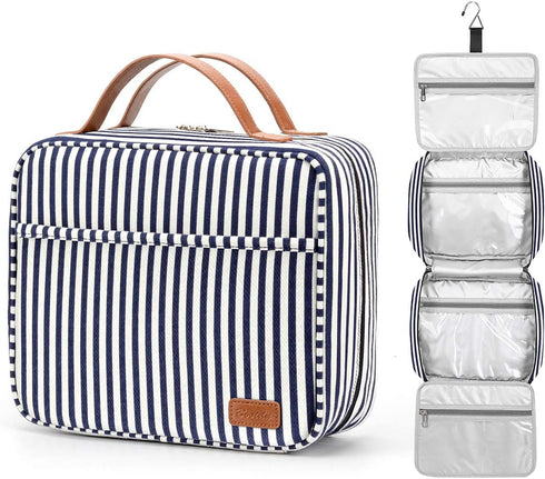 Large Capacity Hanging Travel Toiletry Bag - Cosmetic Organizer for Women with 4 Compartments
