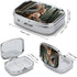 STVNKML 2 Squirrel Pill Box Travel Pill Organizer Compartment Weekly Pill Case with Mirror A Day Medicine Container