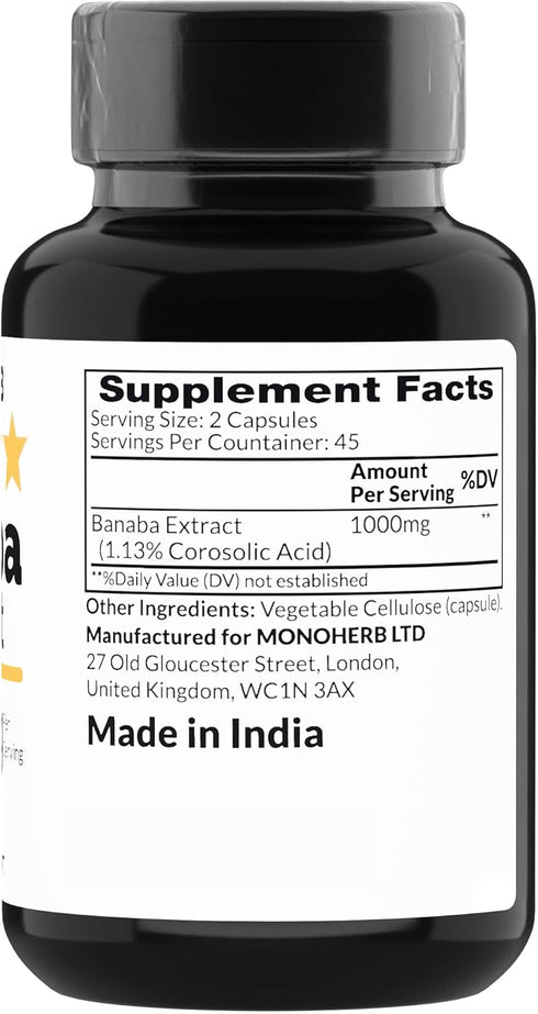 Banaba Extract 1000 mg, 90 Vegetarian Capsules, 2% Corosolic Acid